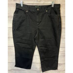Lauren Ralph Lauren Women's Black Denim Capri Jeans Modern Mid Calf Size 12